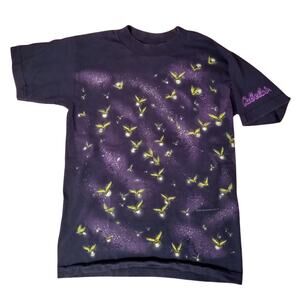 Vtg 90s Firefly AOP Graphic T-Shirt Nature Facts Cabela's SZ Youth L Women XS/S